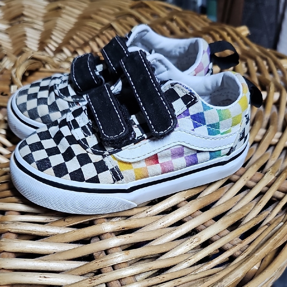 Kids Toddler Vans Rainbow Checkered Sneakers